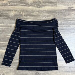 Ralph Lauren Black Gold Pinstripe Top